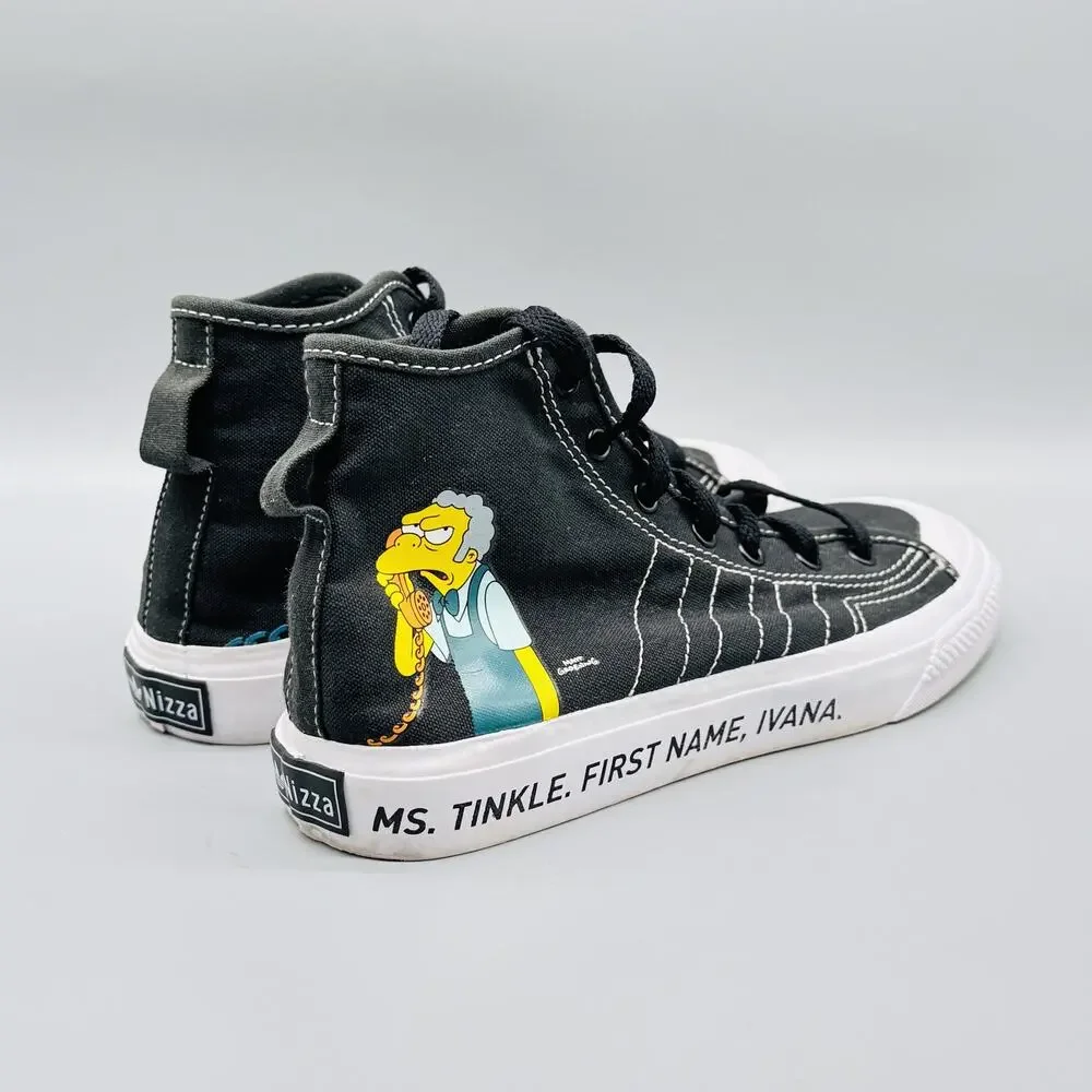 Adidas Nizza Shoes Mens 5 Simpsons Bart Moe Collection Black High Top Sneakers
